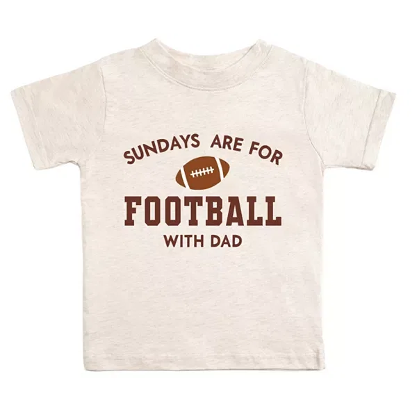 Детская футболка для мальчиков с принтом Sundays Are For Football Sweet Wink, Natural Heather