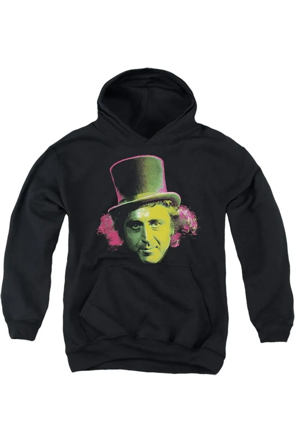 Детское худи с капюшоном Willy Wonka And The Chocolate Factory Willy Wonka Face Gildan, черный