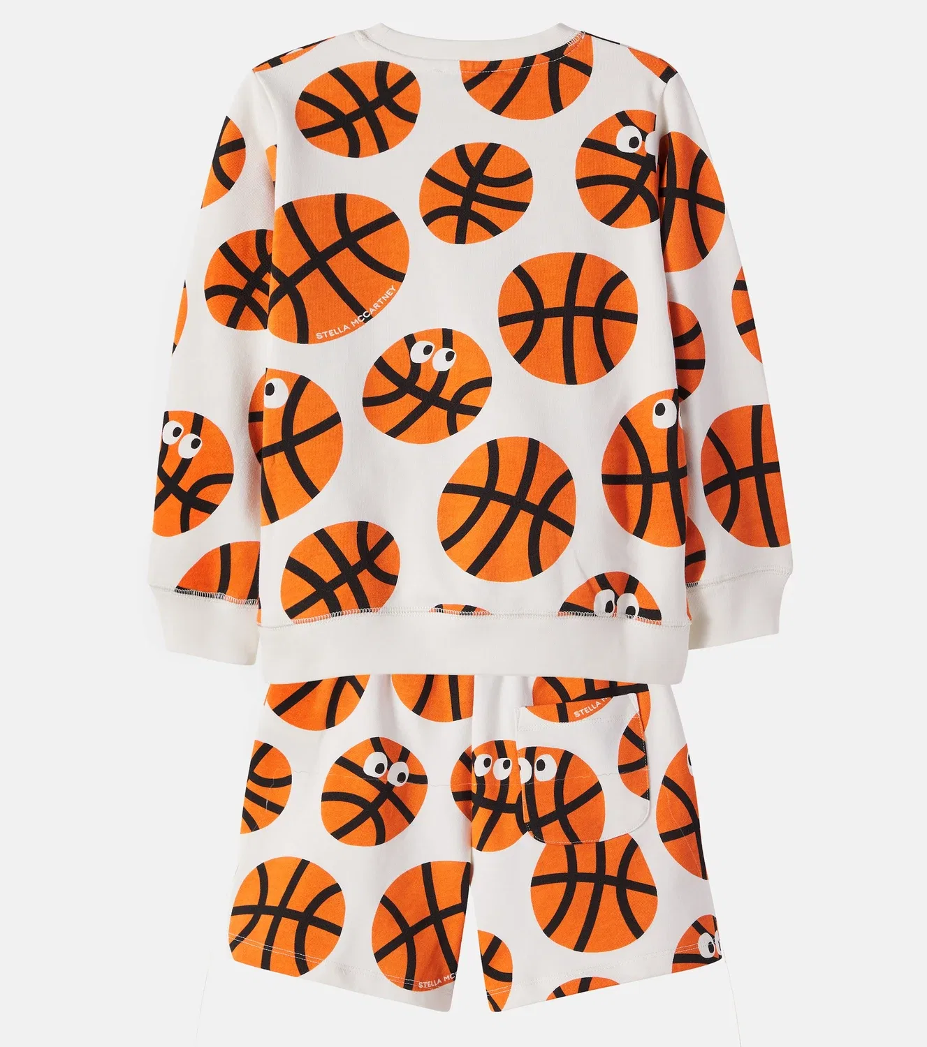 Комплект из свитшота и шорт с принтом Stella Mccartney Kids, белый — фото 3