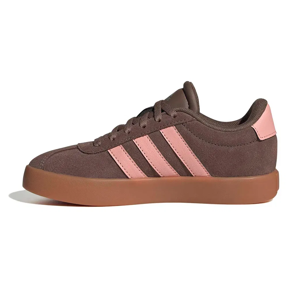 Детские кроссовки для девочек с замшевым верхом VL Court 3.0 Adidas, Brown — фото 3