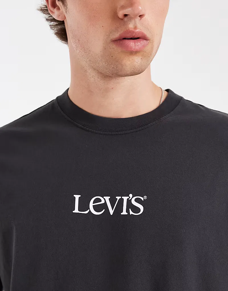 Футболка Levi's с логотипом на груди, черный — фото 2