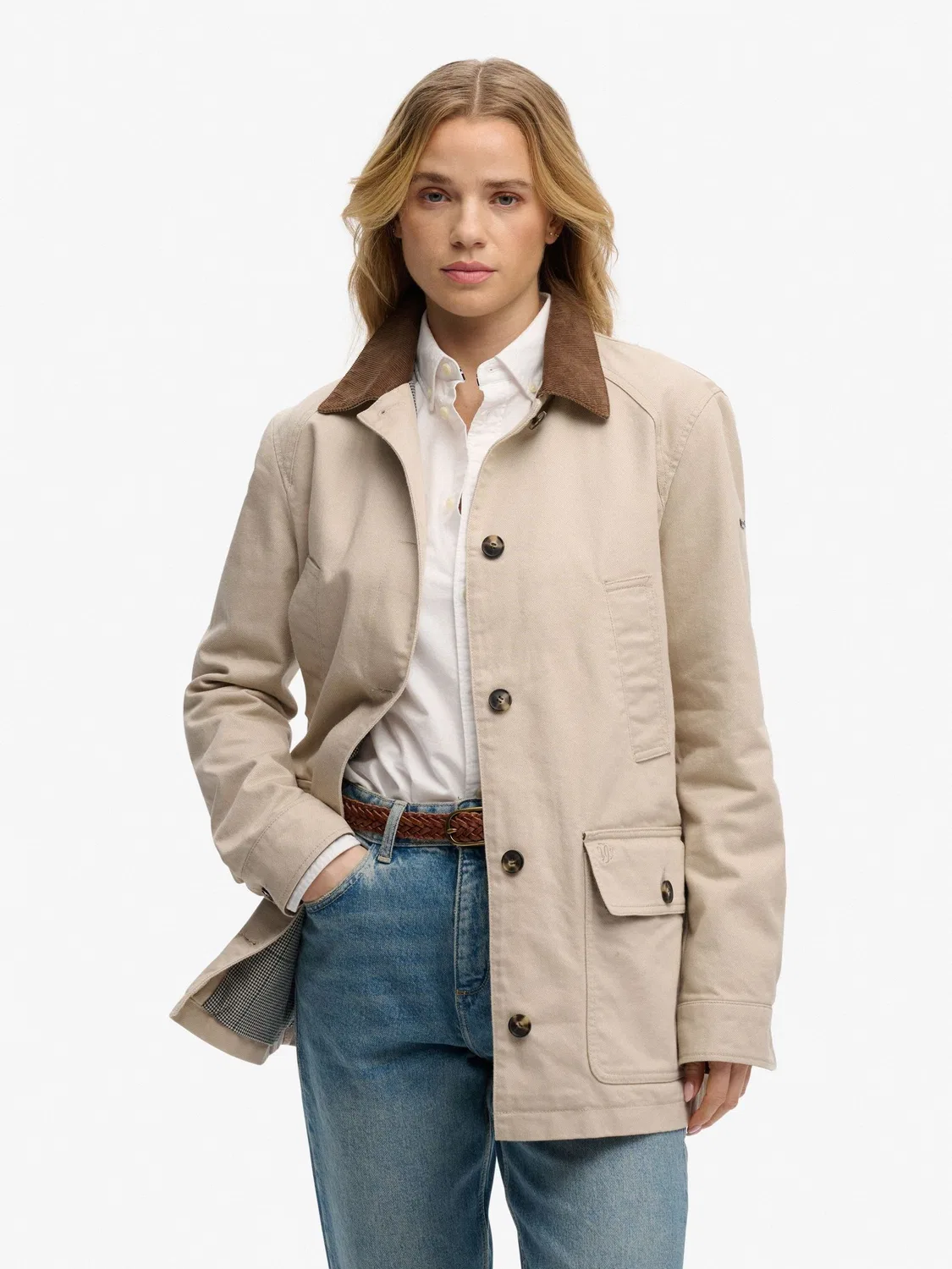 Куртка-амбар Superdry Natural Estate Cotton Barn Jacket, натуральный