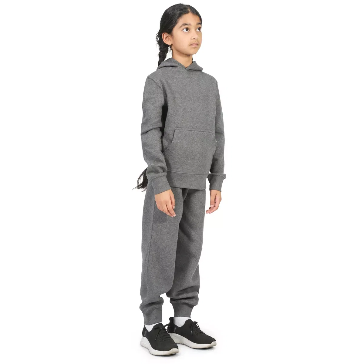 Детский пуловер-худи с капюшоном из флиса Everyday Kids, Charcoal Gray — фото 4