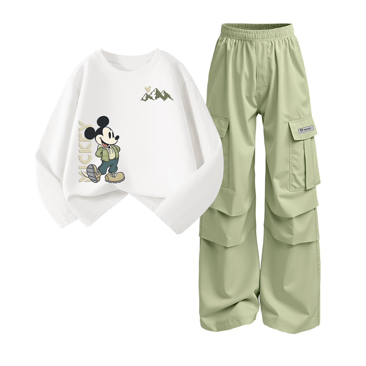 Повседневная спортивная одежда для детей 3-7 лет Disney, белый/зеленый — фото 2