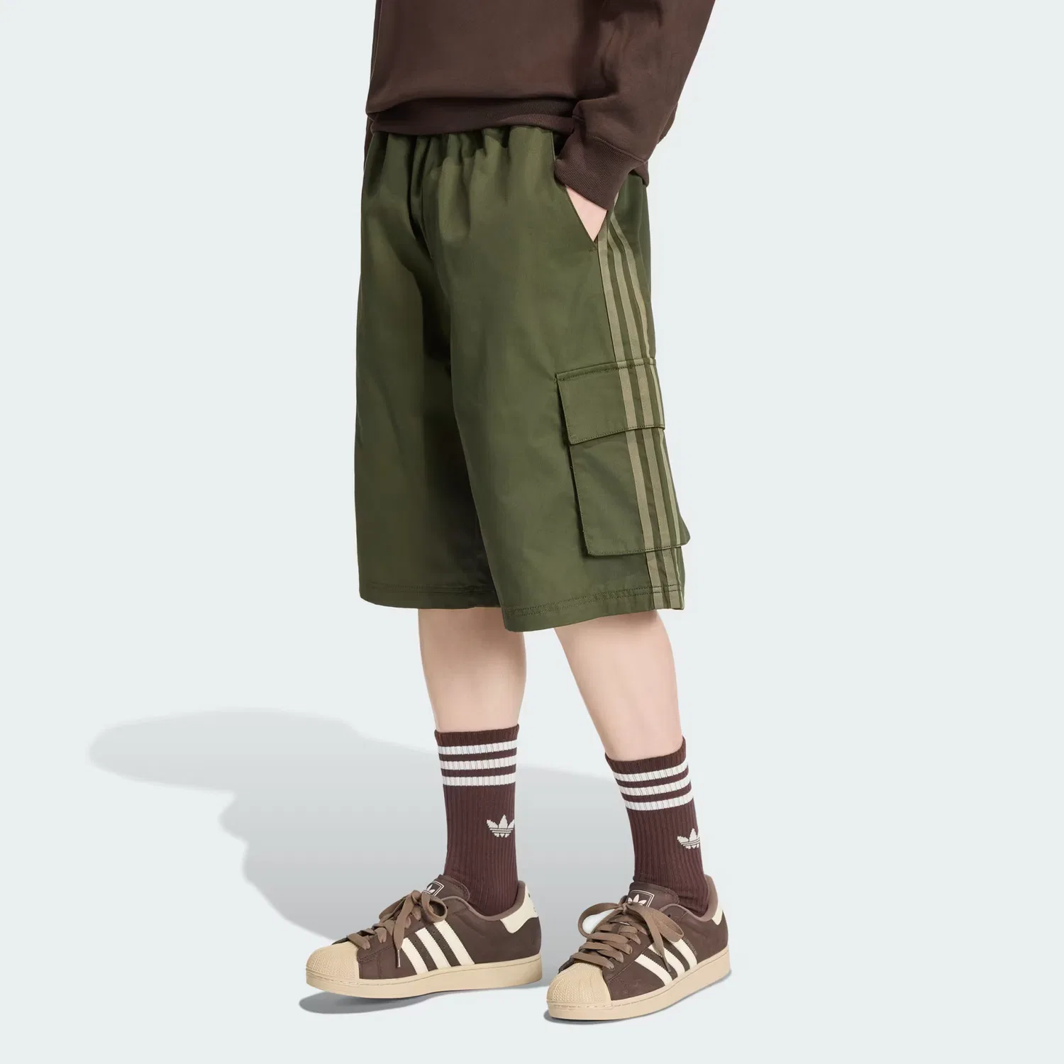 Мужские шорты карго свободного кроя Adicolor Cotton Twill Adidas Originals, Night Cargo