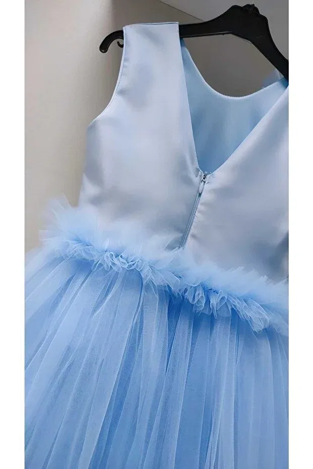 Детское платье для девочек с принтом Babysmile, Baby Blue — фото 3