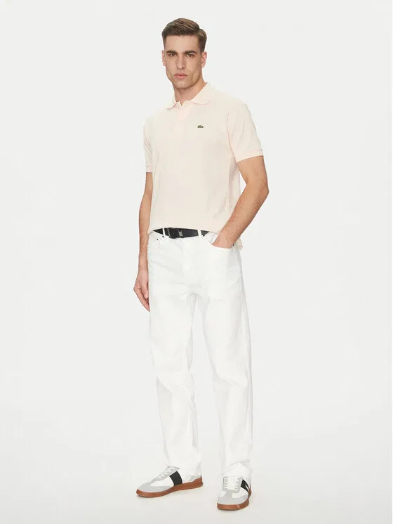 Поло regular fit Lacoste, бежевый — фото 2
