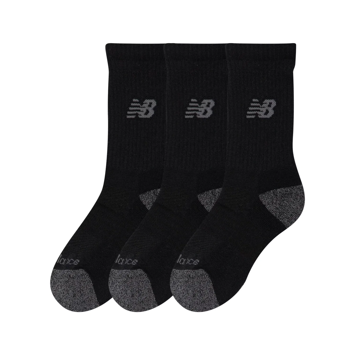 Детские носки 3 пары с технологией NB DRY New Balance, Black — фото 2