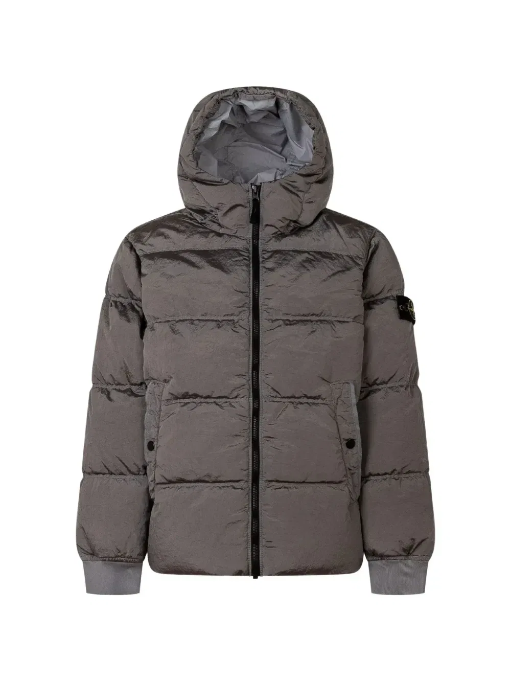Утепленная куртка с капюшоном Stone Island Junior, серый