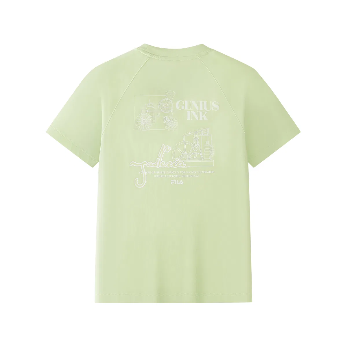 Футболка с круглым вырезом, тонкая, FILA KIDS, Light Apple Green — фото 3