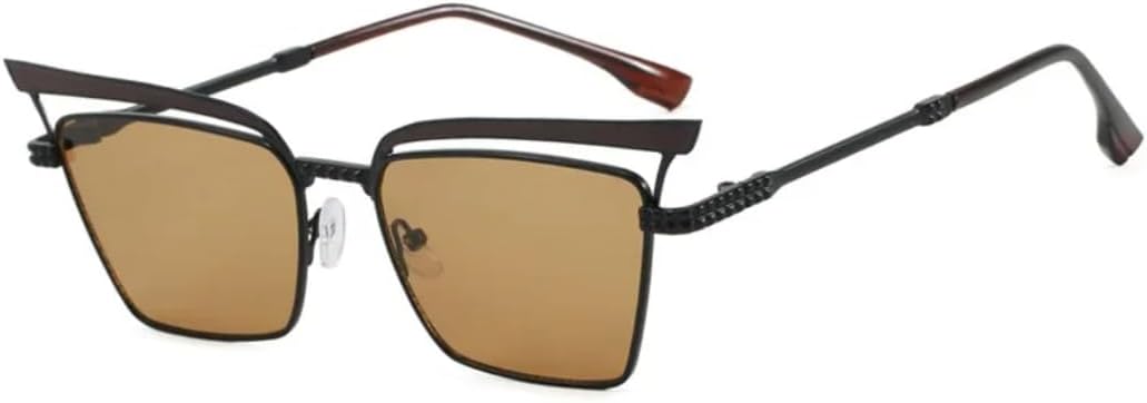 

Роскошные солнцезащитные очки «кошачий глаз» с градиентным переходом цвета для женщин и мужчин с полой конструкцией и защитой от УФ-излучения UV400 TYUVIVO, Black Brown