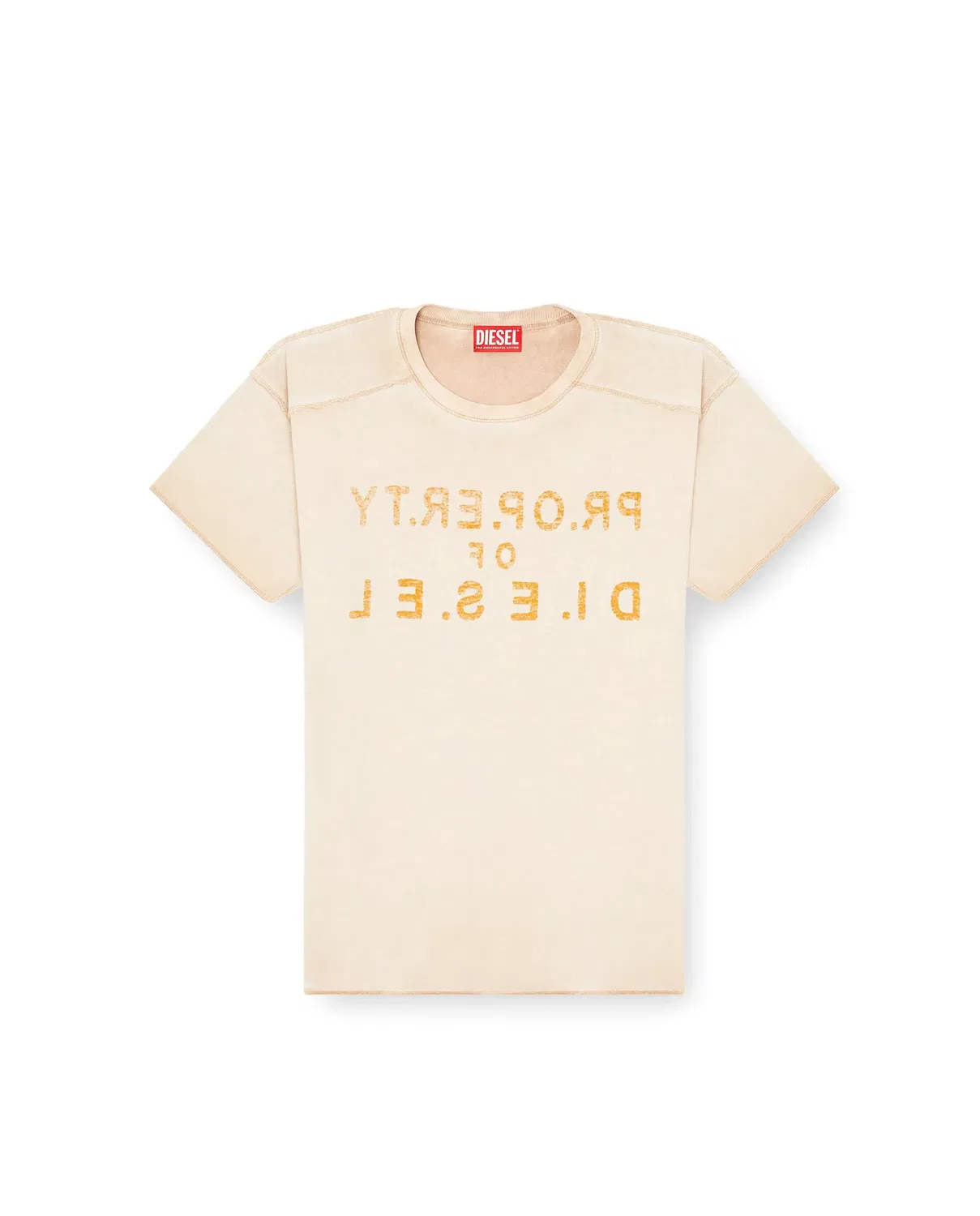 Женская футболка с принтом Digital Logo Diesel, Beige — фото 4