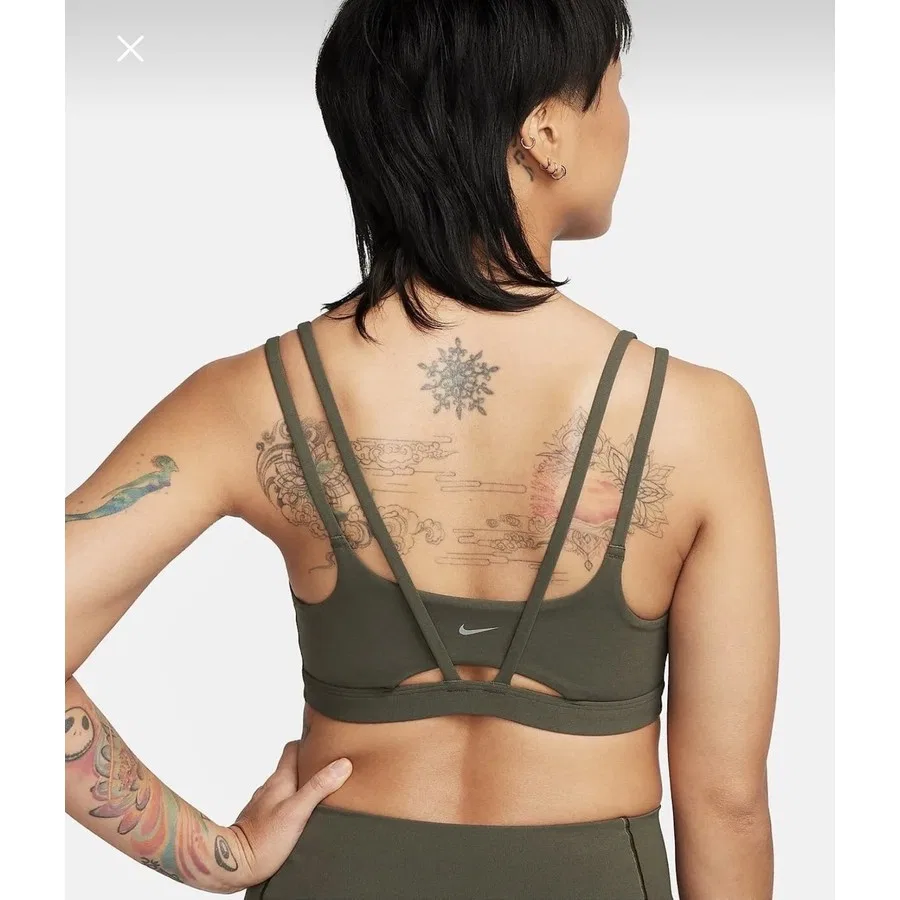 Спортивный бюстгальтер средней поддержки с съемными чашками Nike Dri-FIT Alate Ellipse, Зеленый