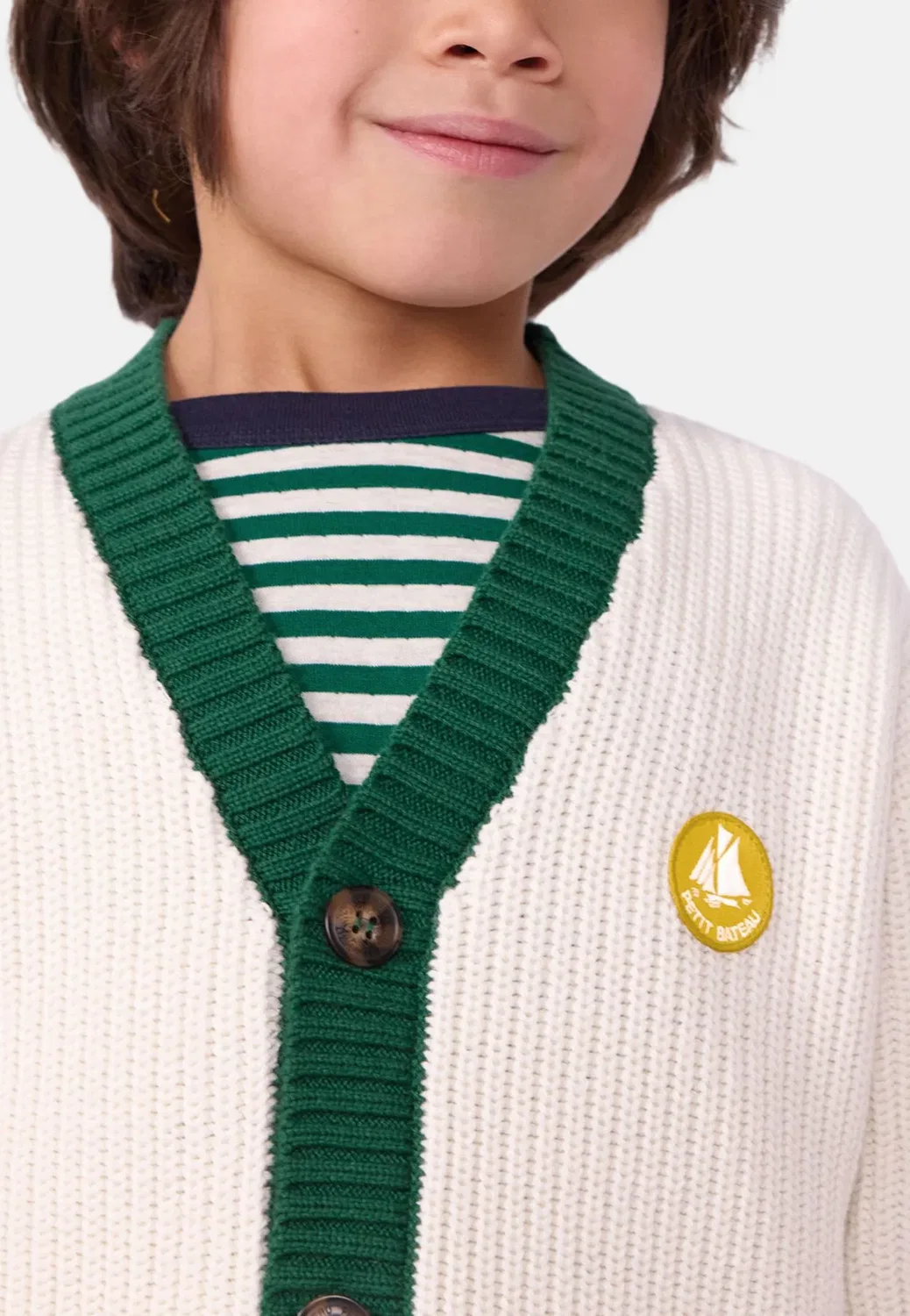 Кардиган Petit Bateau, Marshmallow Multico — фото 3