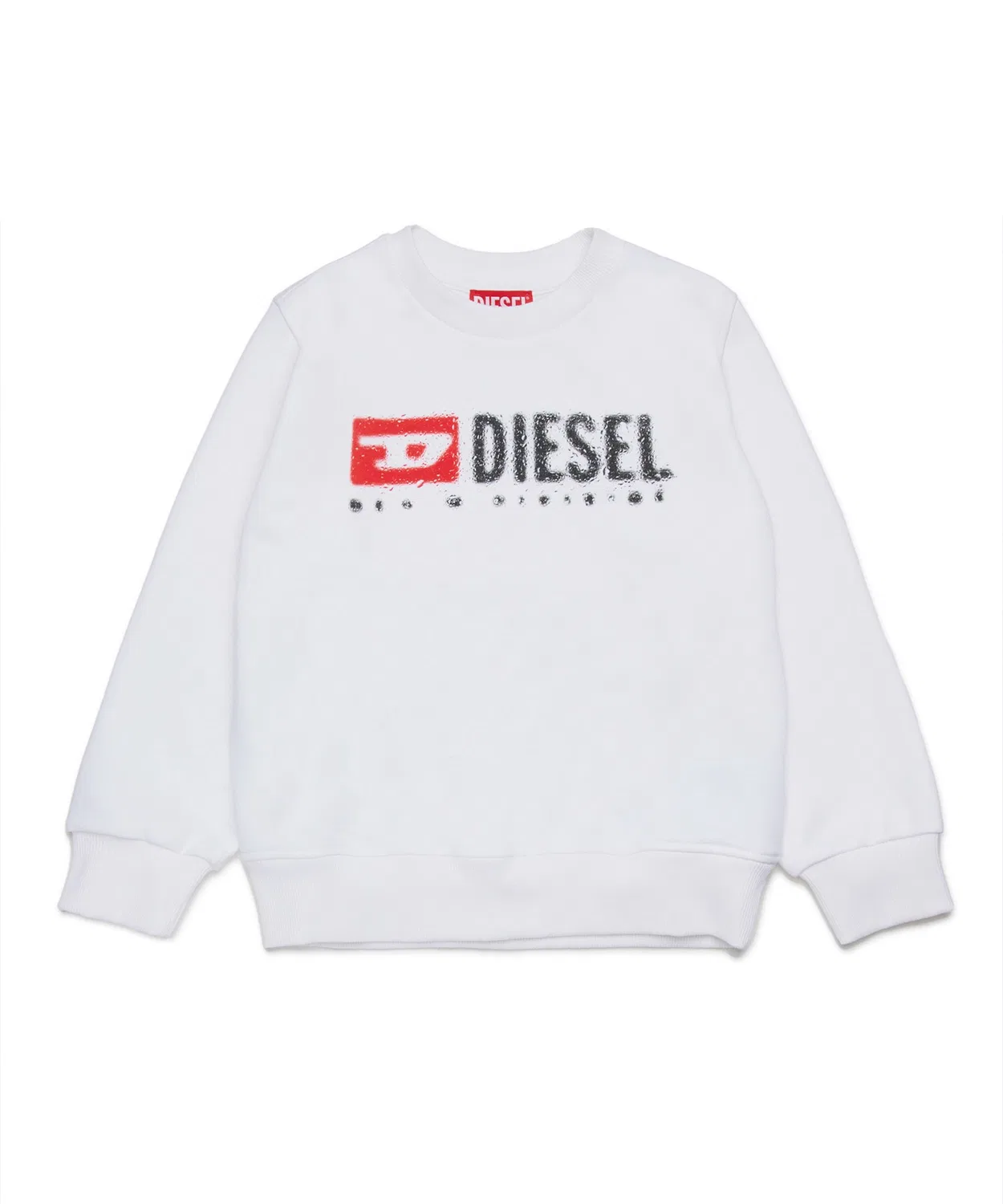 Детский свитшот с длинным рукавомс брендовым принтом DIESEL KIDS, White