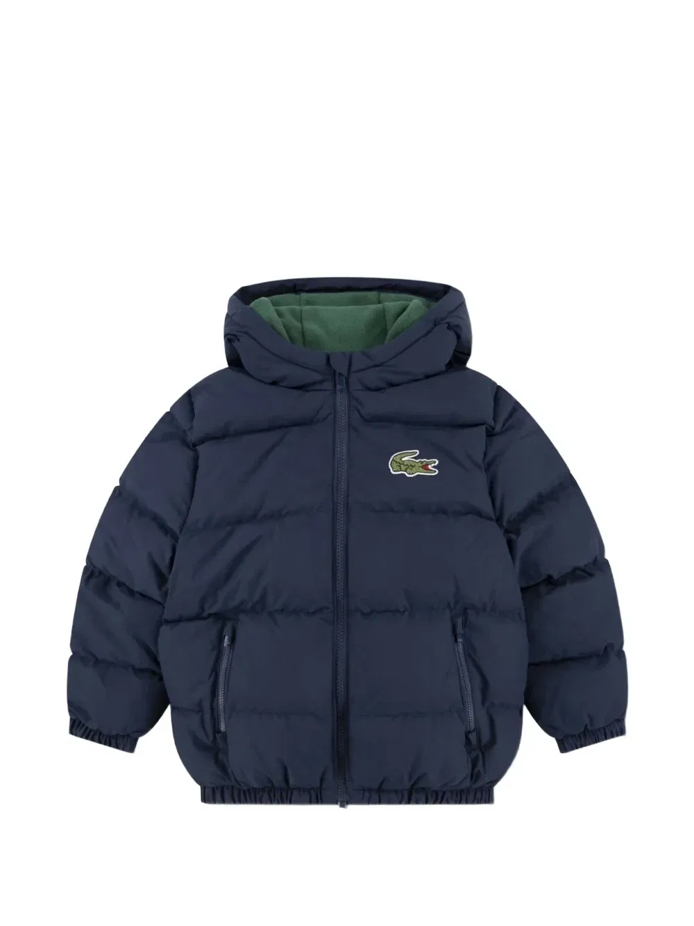 Куртка-пуховик с капюшоном и логотипом Lacoste Kids, синий