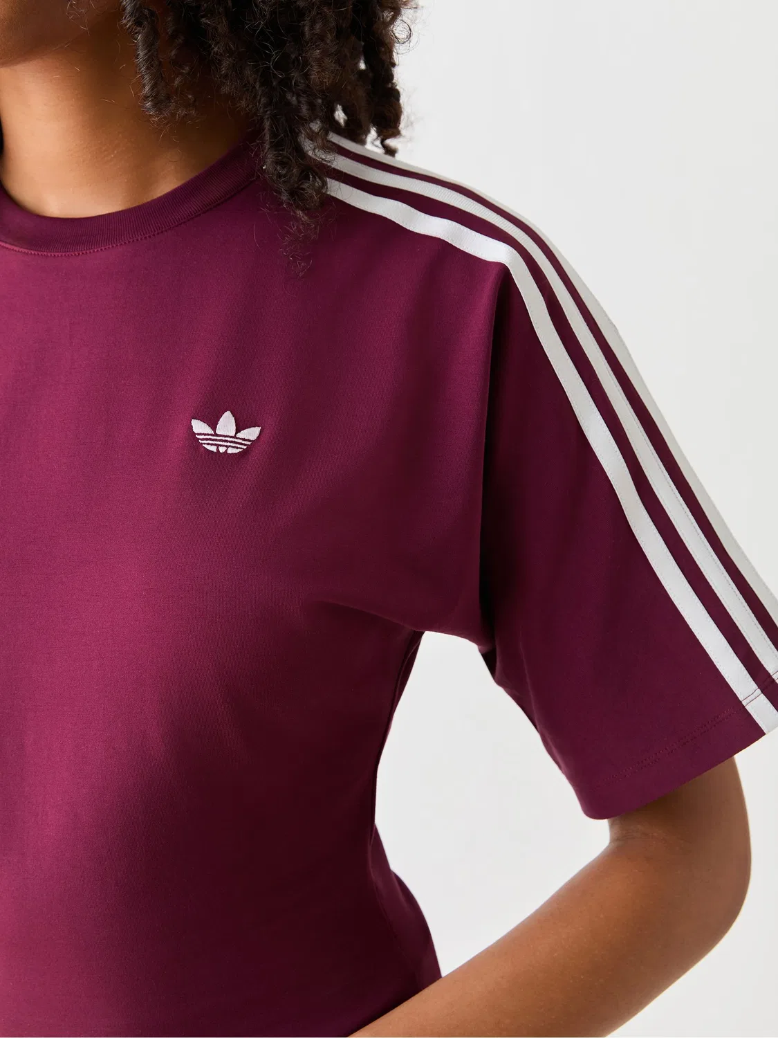 Футболка slim, adidas Originals, Burgundy Red/White — фото 4