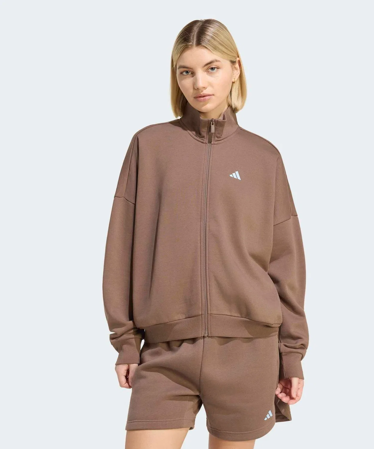 Женский лонгслив с принтом Three Stripes Studio Track Top Adidas, Brown