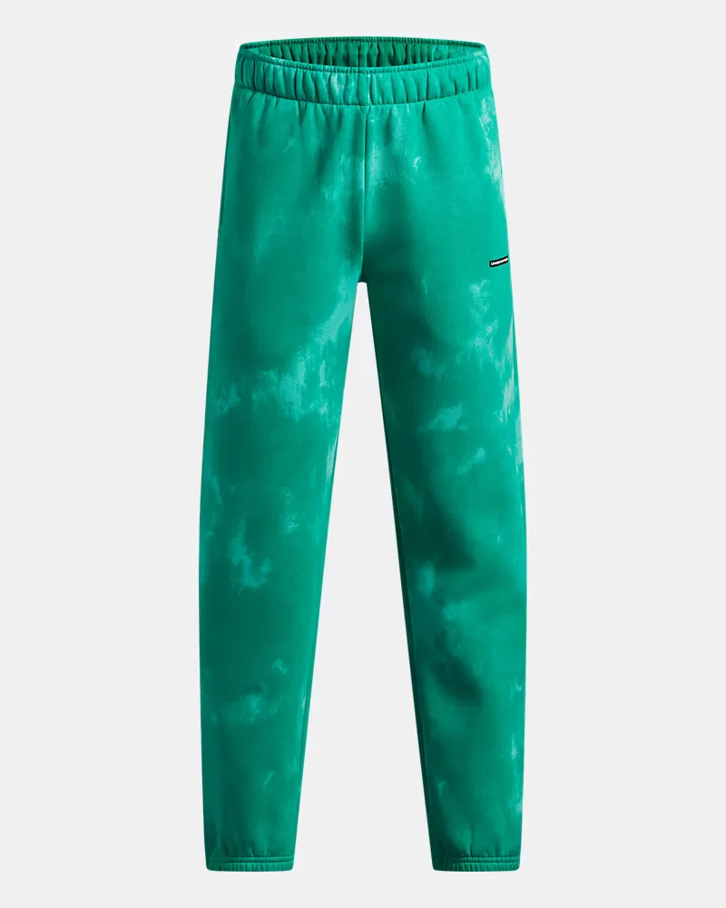 Детские штаны на флисе с начесом, внутренний шов 63,5 см, UA Icon UnderArmour, Geode Green/Black — фото 4