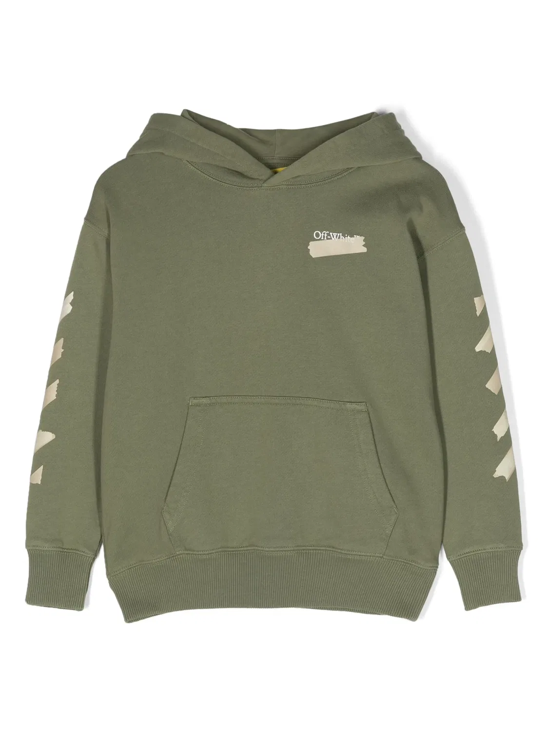 Зеленое хлопковое худи с логотипом OFF-WHITE, зеленый