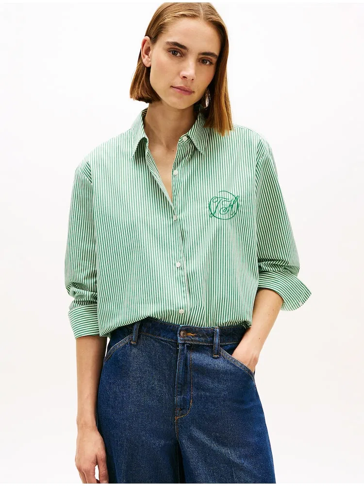 Рубашка с длинным рукавом полосатая TOMMY HILFIGER, Green