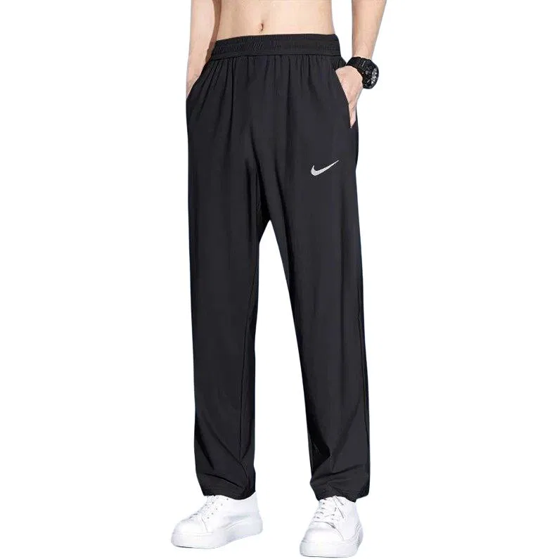 Мужские повседневные брюки прямого кроя, тонкие, Nike, Blue/Black/White — фото 4