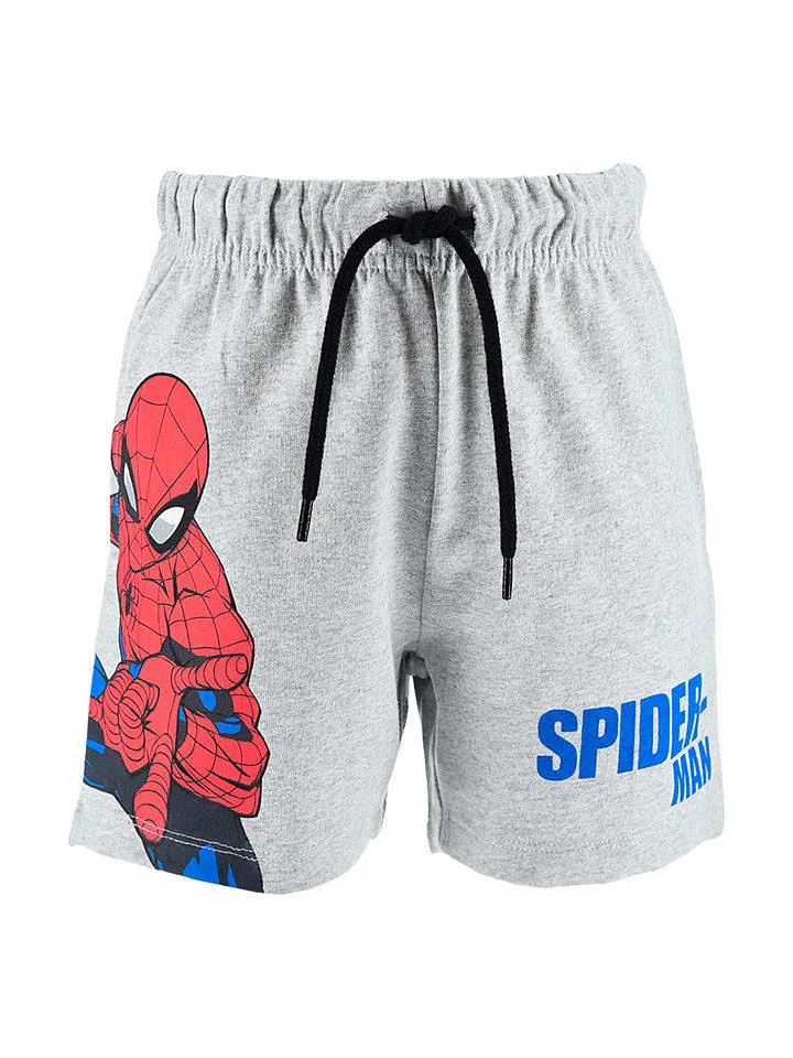 Шорты из футера с принтом Spiderman, серый