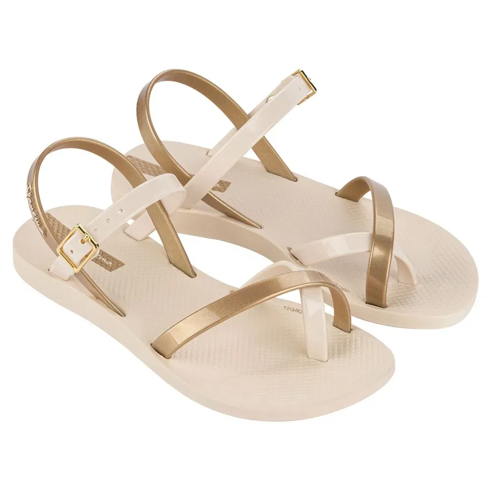 Детские сандалии для девочек с двумя асимметричными ремешками Ipanema Fashion, Beige