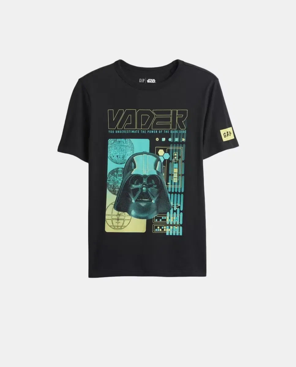 Детская футболка для мальчиков с принтом Star Wars Gap, Negro