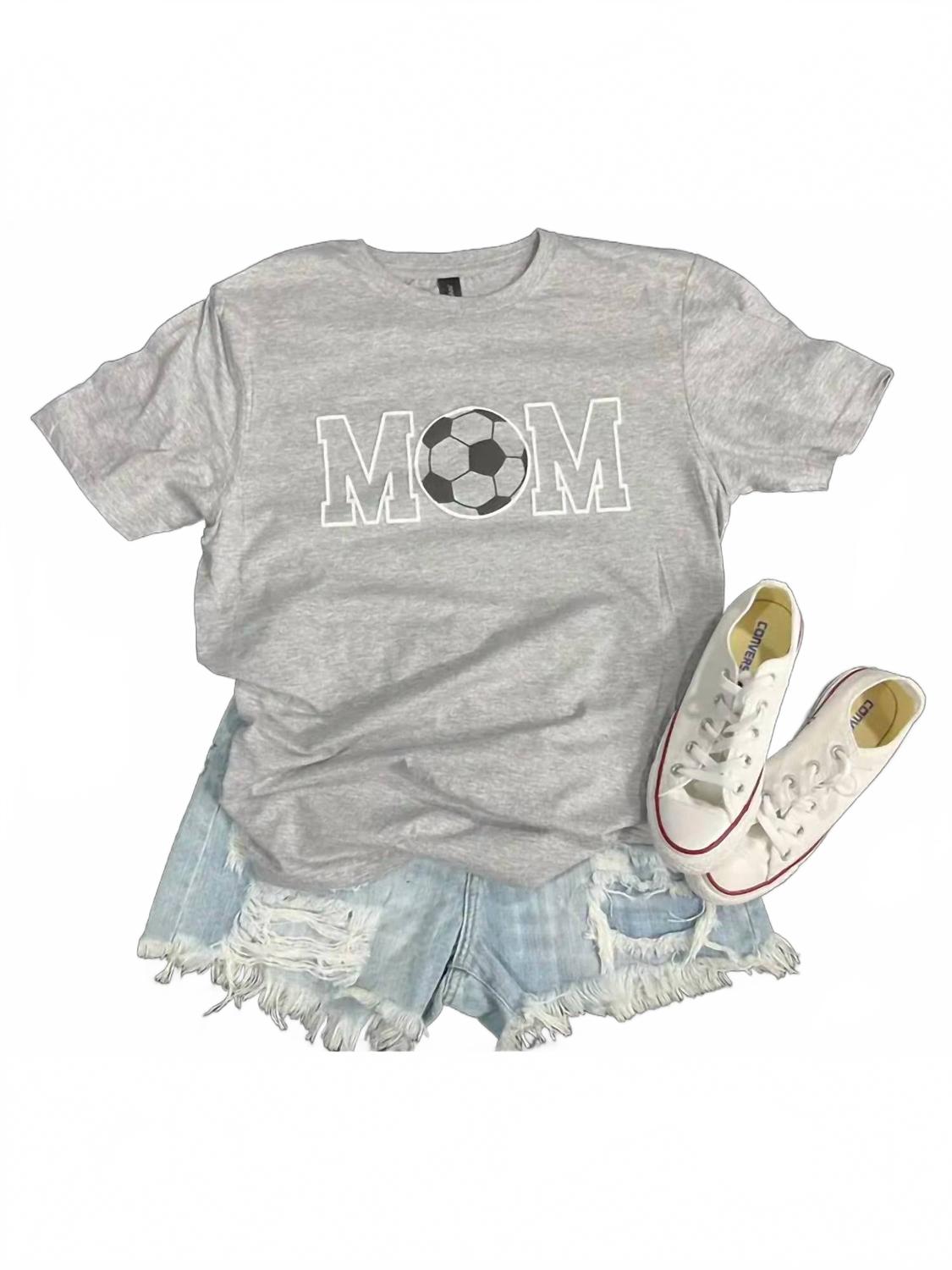 

Женская футболка Soccer Mom в сером цвете Gildan, серый