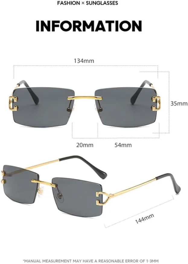 

Солнцезащитные очки MUTYNE в квадратной безободковой металлической оправе, модные винтажные женские солнцезащитные очки с защитой от УФ-излучения UV400, C01-black