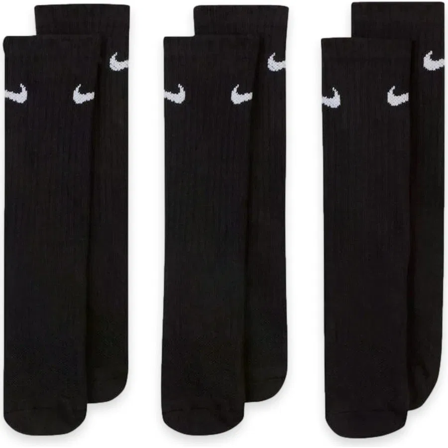 Комплект носков Nike Everyday Cushioned Crew Socks, 3 пары, Черный — фото 4