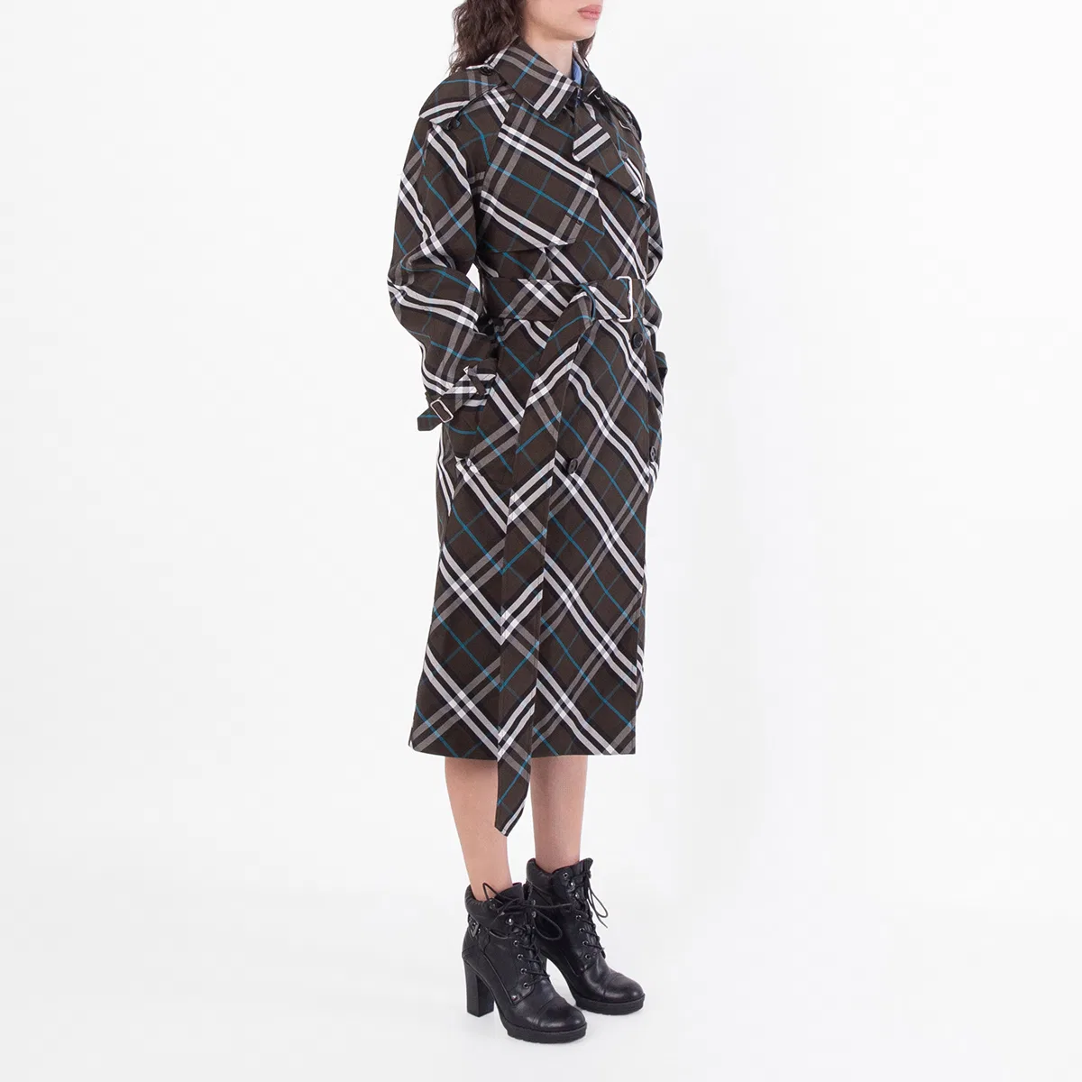 Пальто-тренч длинное с принтом Nova Check Snug Check-Print Long Trench Coat Burberry, Snug Ip Check — фото 2
