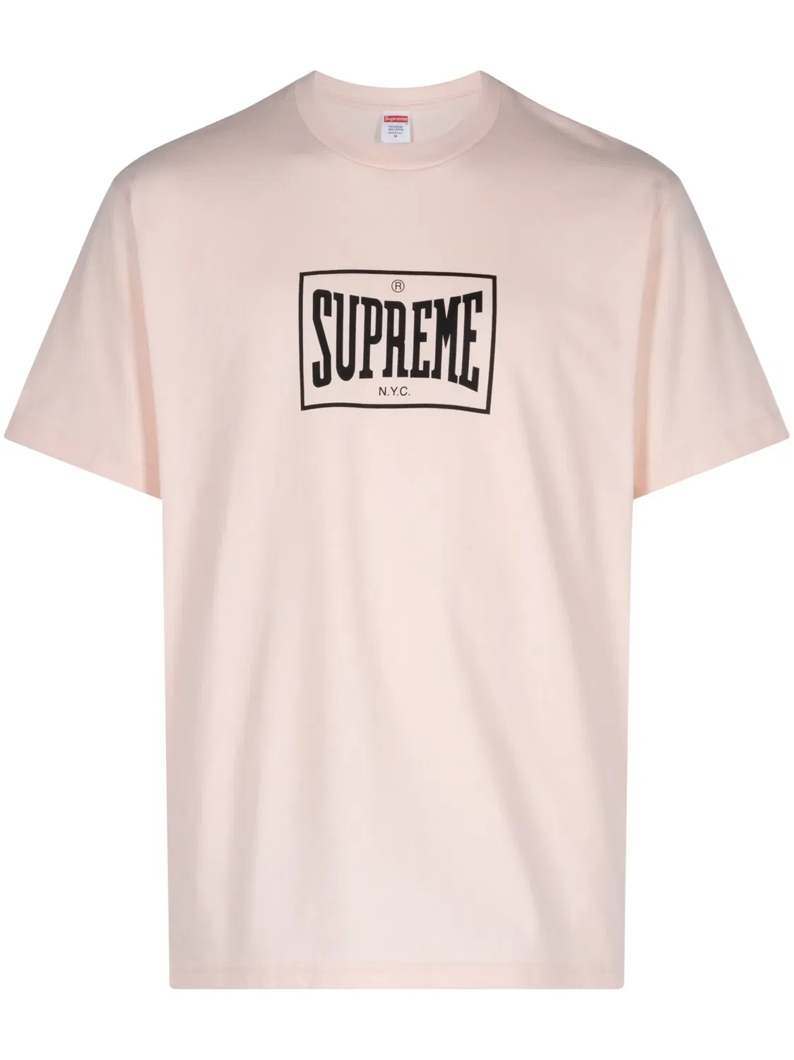 Supreme Футболка 'Warm Up' бледно-розовая