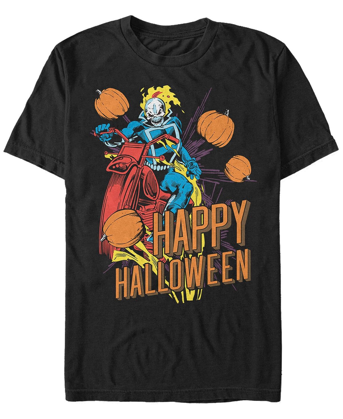 

Мужская футболка с короткими рукавами ghost rider happy halloween от marvel Fifth Sun, черный
