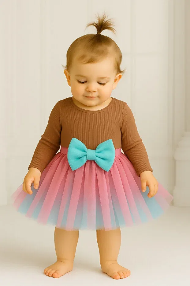 Детская юбка из фатина с бантом Nsmlife, Pink