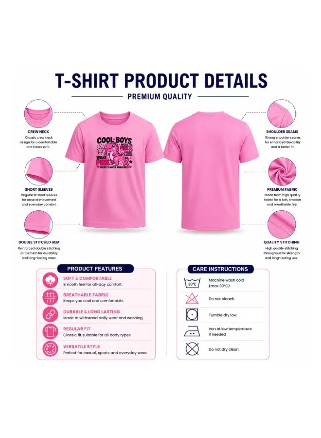 Футболка с принтом розовой ленты для мальчиков Printshop4Me, дизайн 2 — фото 4