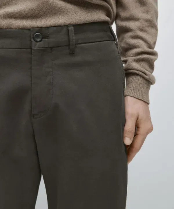Хлопковые брюки slim fit, Massimo Dutti — фото 4