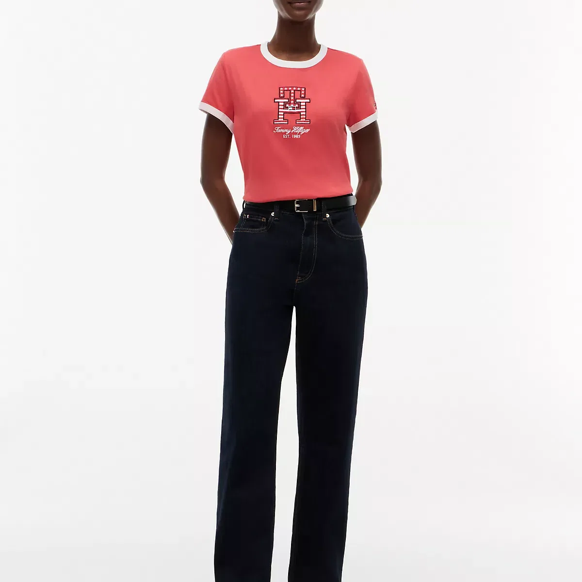 Футболка с круглым вырезом, винтажная, Tommy Hilfiger, Vintage Red — фото 3