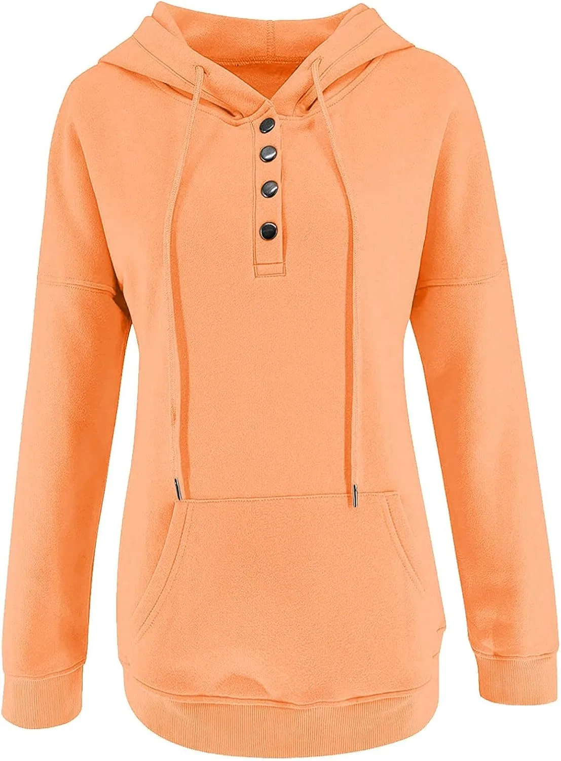 Женское худи с воротником и кенгуру-карманом, 1e-Orange — фото 4