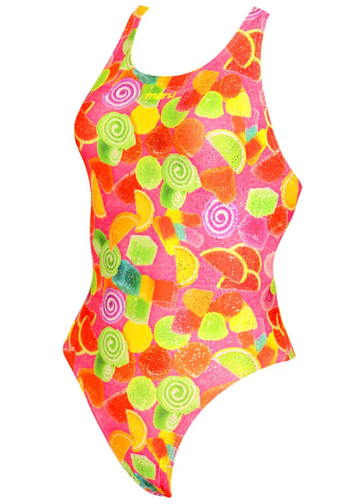Детский купальник с принтом Pick N Mix Maru, Rosa Fluoreszierendes Grun