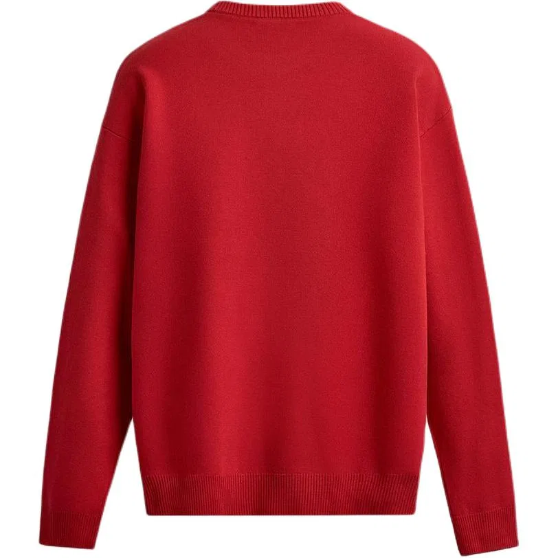 Мужской свитер с круглым вырезом Red ZARA, Red — фото 3