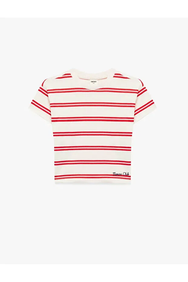 Детская футболка с принтом Koton, Ecru Striped