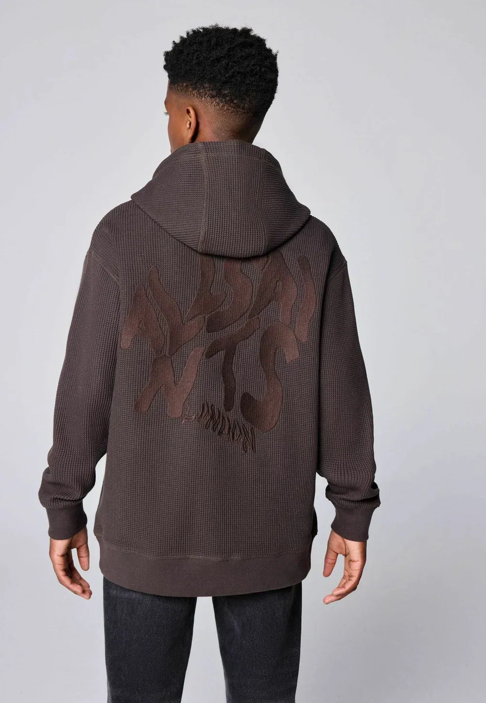 Худи с вафельной текстурой, стандартного кроя - модель Orlando Oversized Pullover Smallsaints, Brown — фото 2