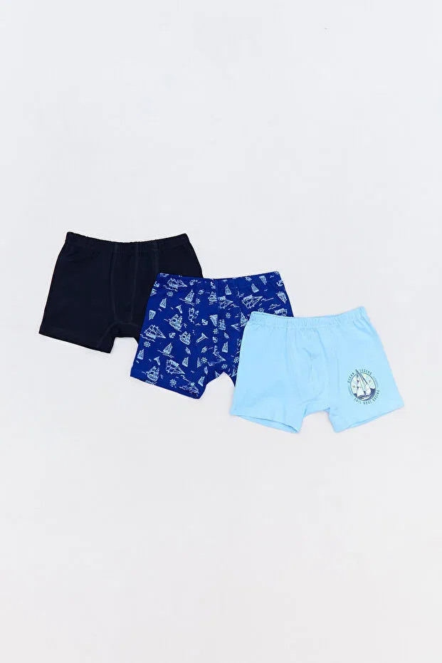 Детские боксеры для мальчиков с принтом Sailing printed Fulla Moda, Navy Blue