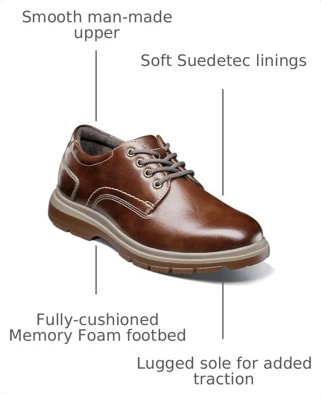 Детские туфли оксфорды с закрытыми носками Lookout JR Florsheim, Chestnut — фото 3