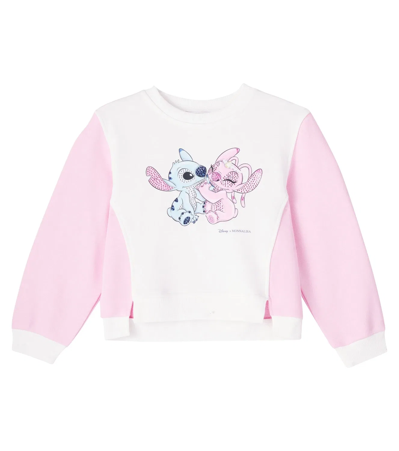 Свитшот хлопковый с вышивкой Stitch Monnalisa, белый