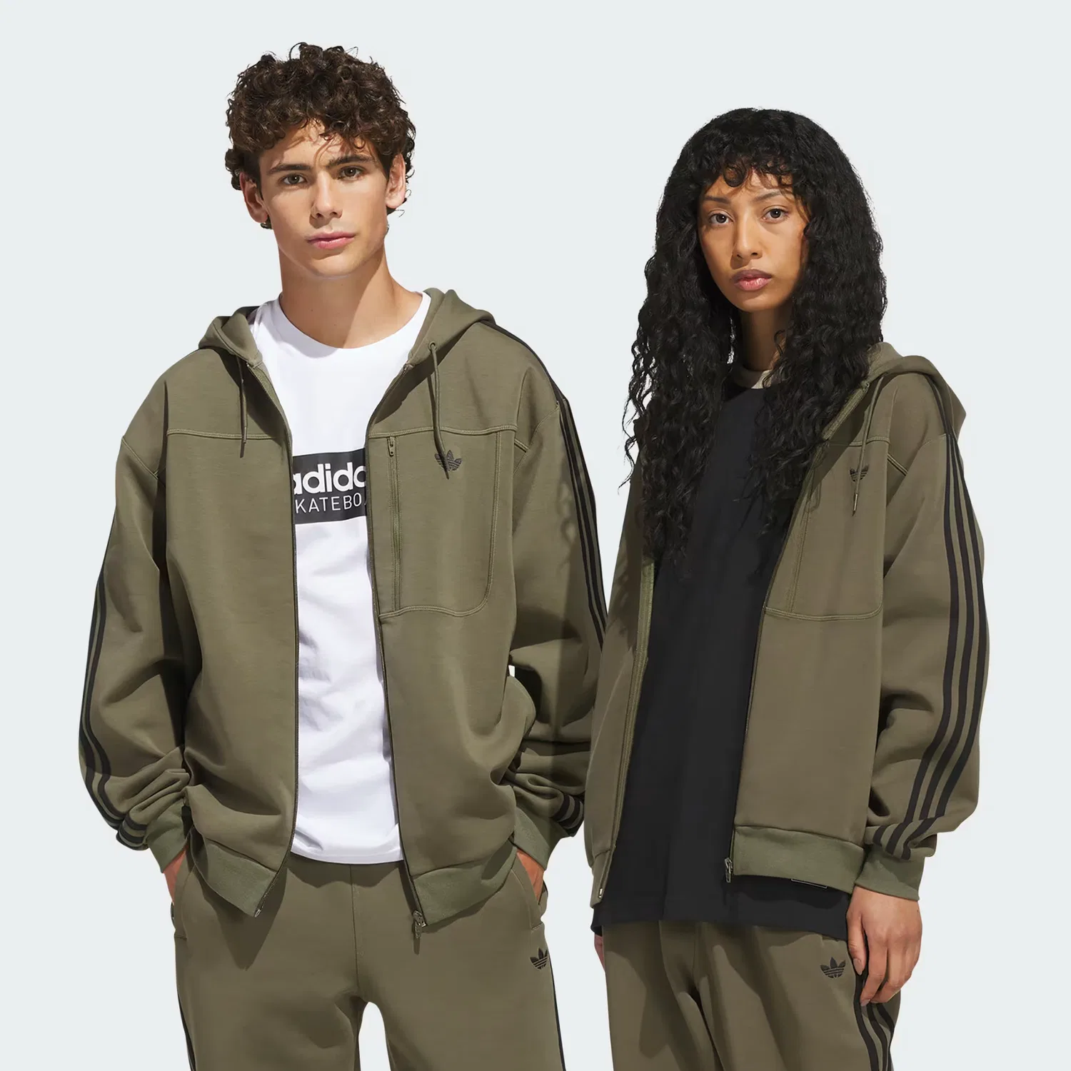 Куртка из флиса Skateboarding Technical Fleece Jacket, Adidas Originals, оливковый/черный
