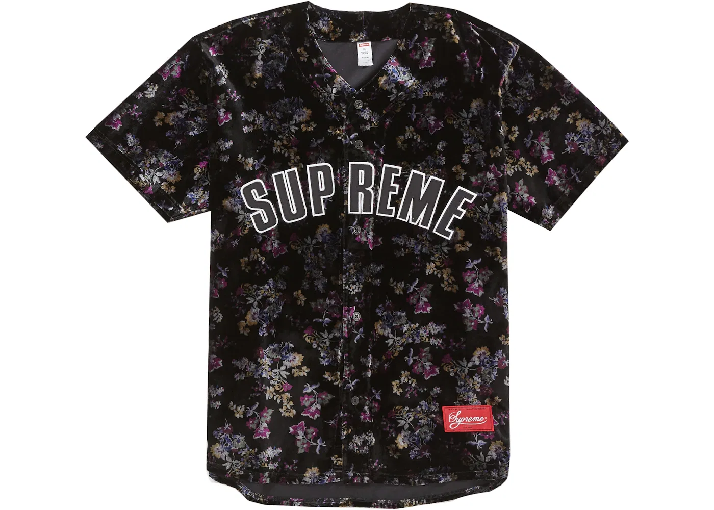 Мужская бейсбольная футболка с цветочным принтом Jersey Supreme, Black
