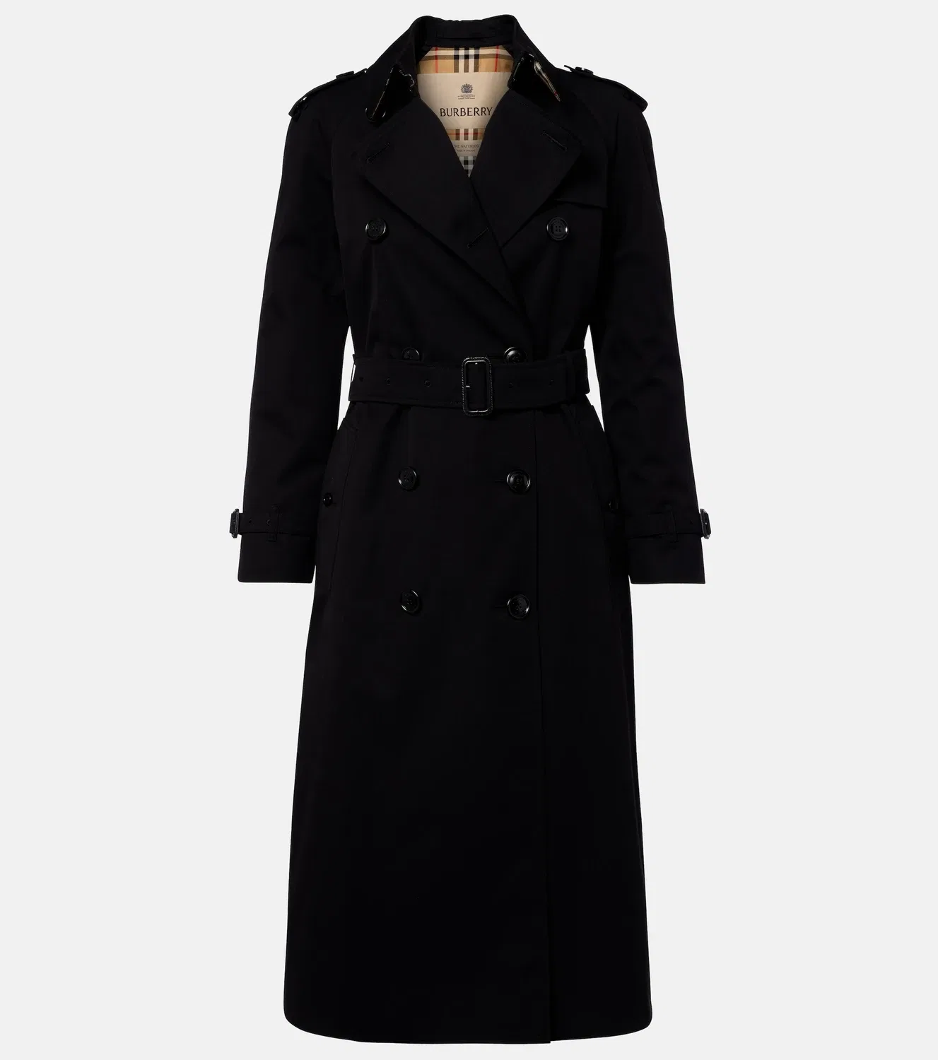 Хлопковый тренч Waterloo BURBERRY, черный